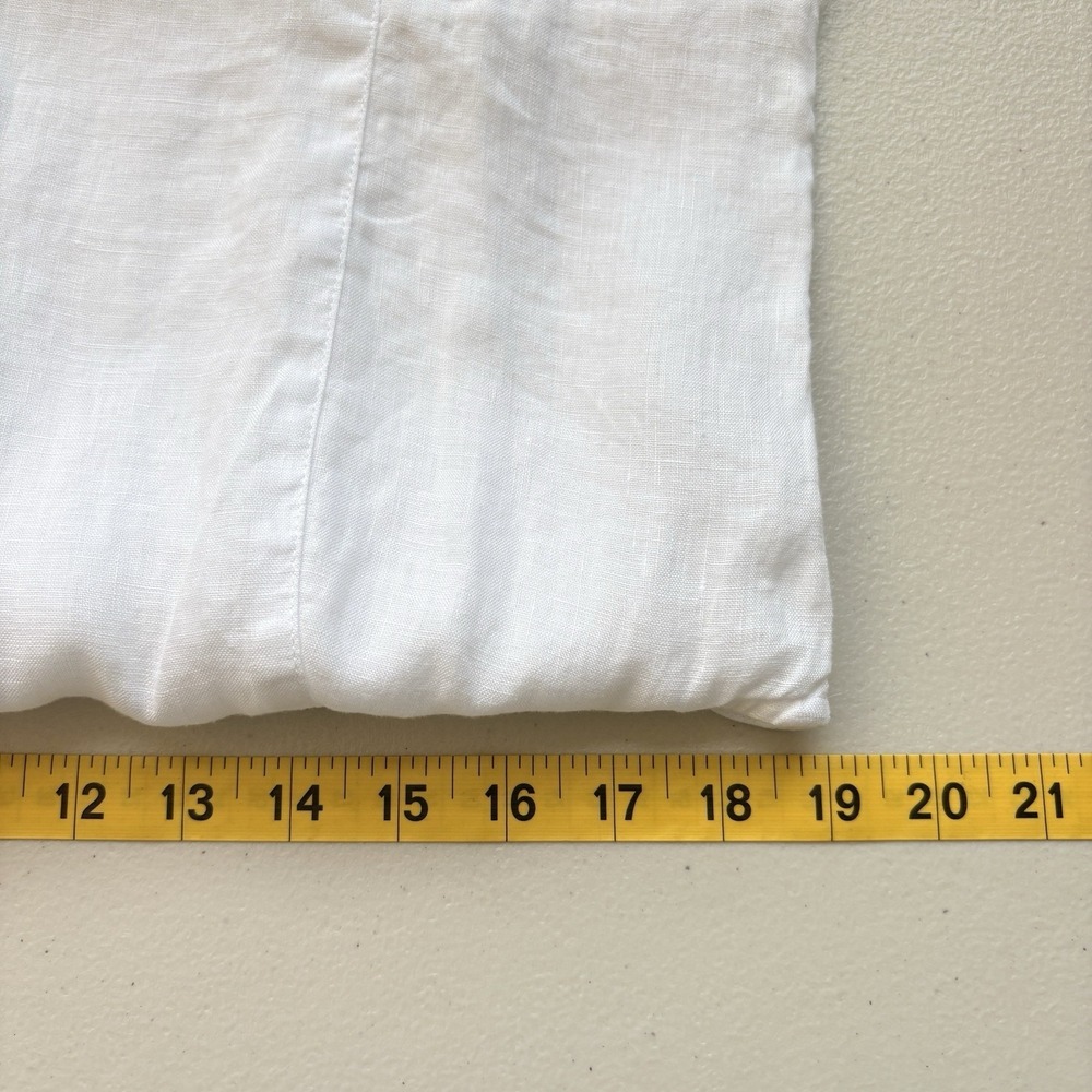 J Jill Love Linen Top Women Small Blouse White 100% Linen Beachy Resort Coastal - Picture 7 of 9